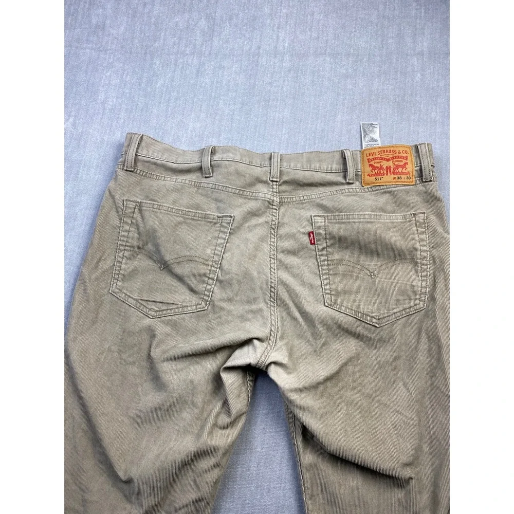 Levis 511 Slim Fit Corduroy Pants Mens 38x30 Tan Khaki Fine Wale 04511-2305